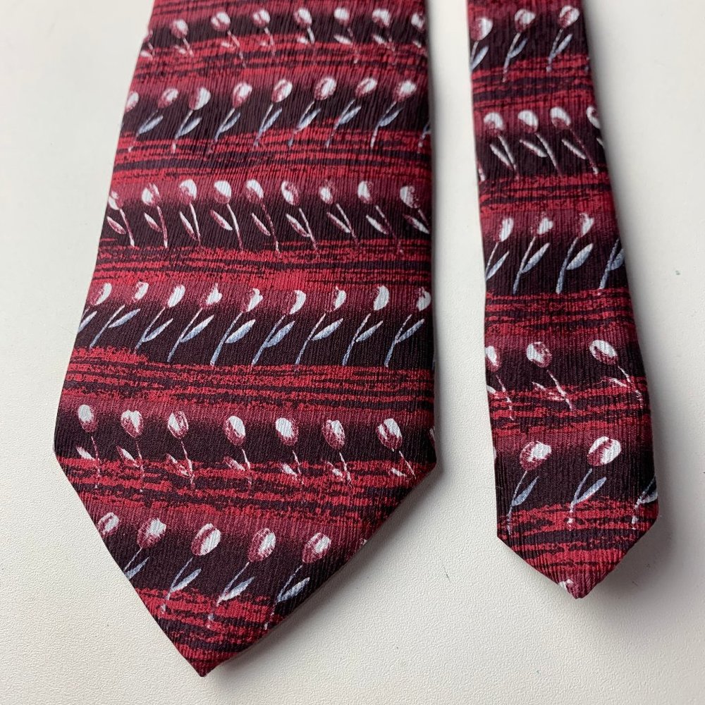 Rosso Fiorentino Maroon Tulip Silk Tie